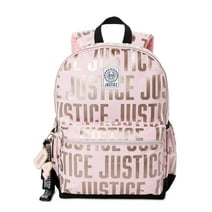 Justice Girls 17" Laptop Backpack with Lanyard Pink Metallic