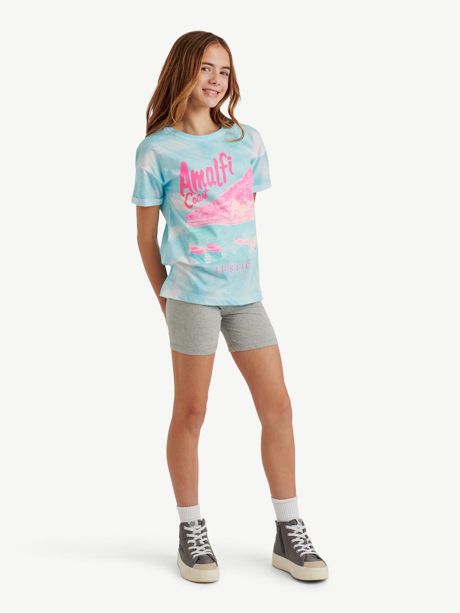 Justice Girls Tee & Bike Short Set, Sizes XS - XLP - Walmart.com