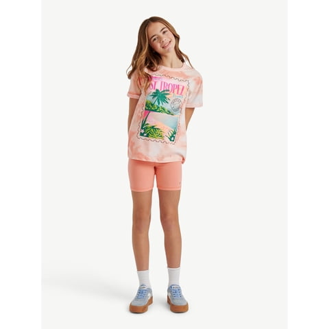 Girls Tee & Bike Short Set, Sizes XS - XLP