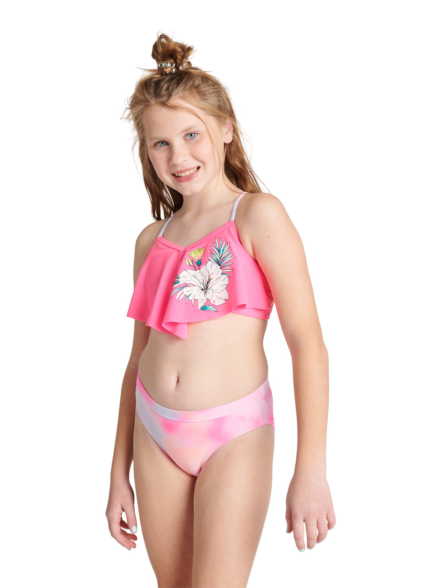 Justice Girls Beach X Bikini Floral Swimsuit, Sizes 5-18 