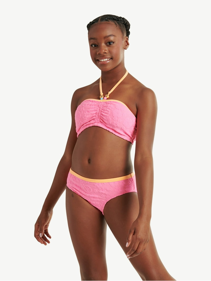 Justice Girls 2-Piece Halter Terry Bikini Swimsuit, Sizes 5-18