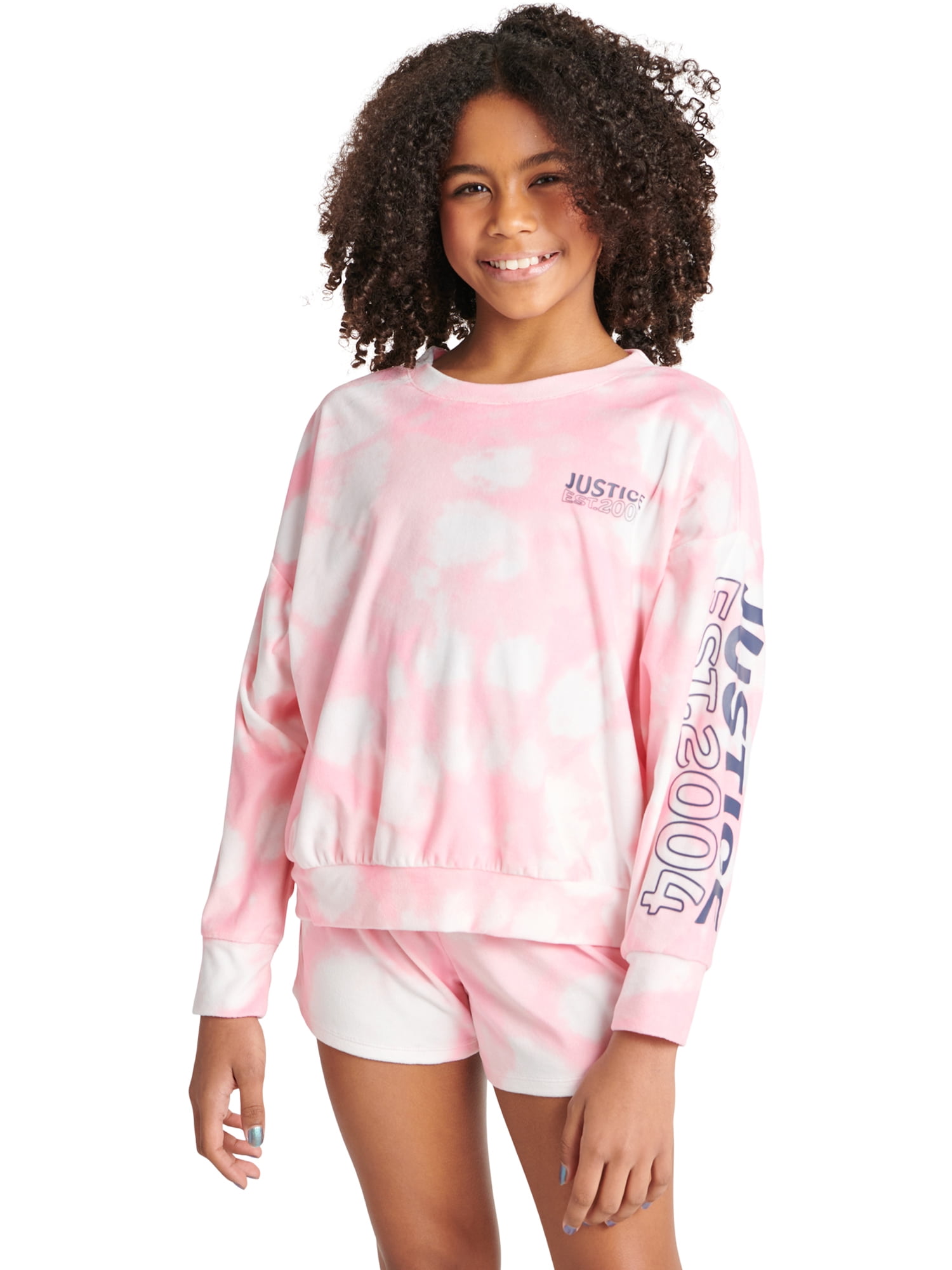 Sweatshirt and shorts online pajama set