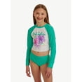 thumbnail image 1 of Justice Girls 2 Piece Long Sleeve Rashguard Swimsuit, Sizes XS-XL, 1 of 7