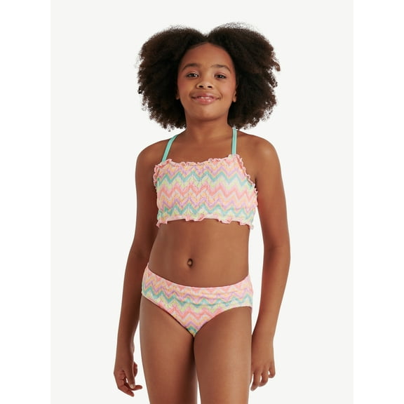 Justice Girls 2 piece Chevron Crochet Bikini Swimsuit, Sizes XS-XL