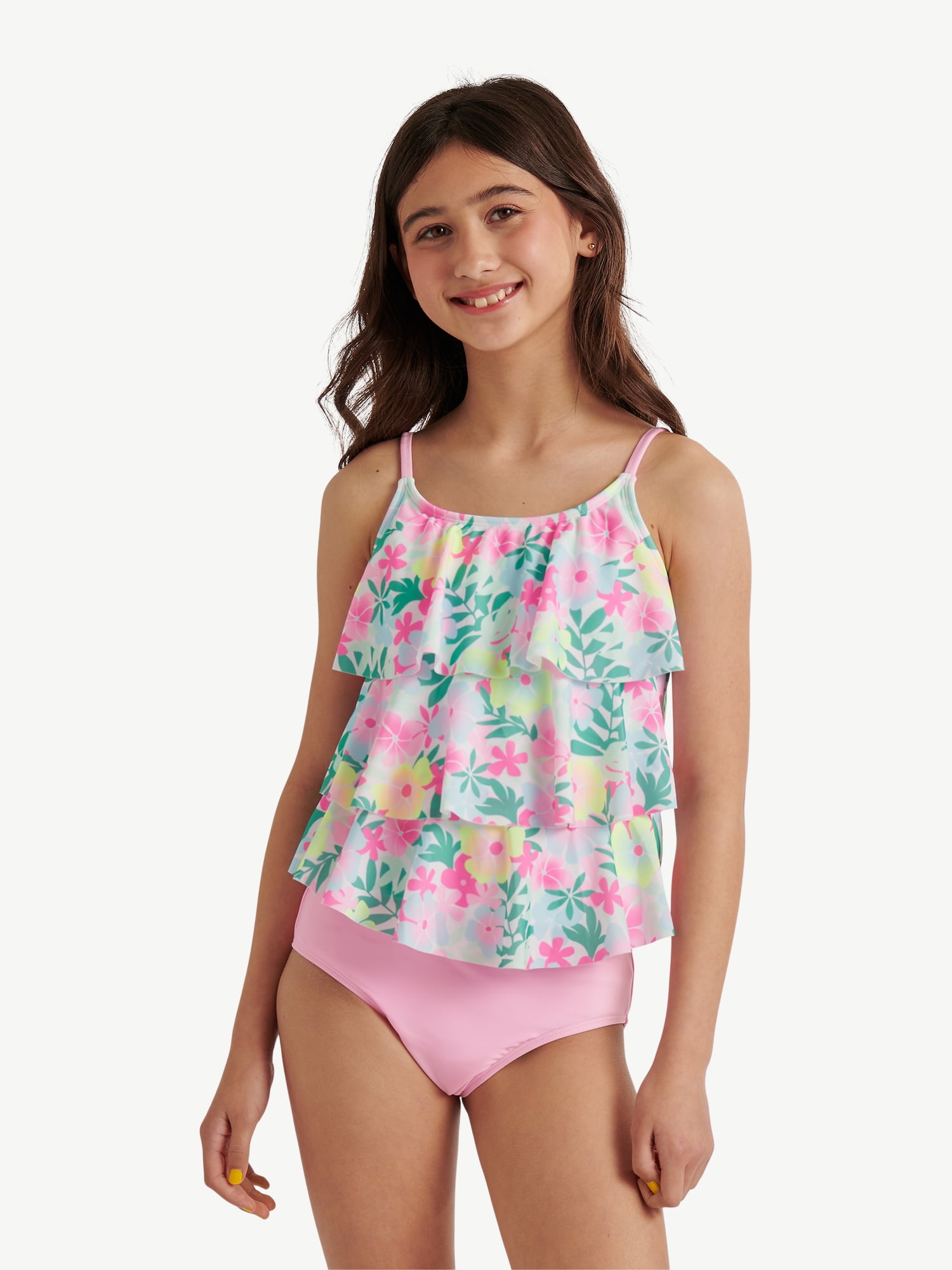 Justice Girls 2 piece Ruffle Tankini Swimsuit, sizes XS-XL