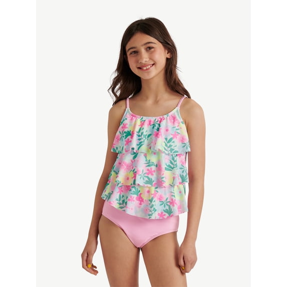 Justice Girls 2 piece Ruffle Tankini Swimsuit, sizes XS-XL