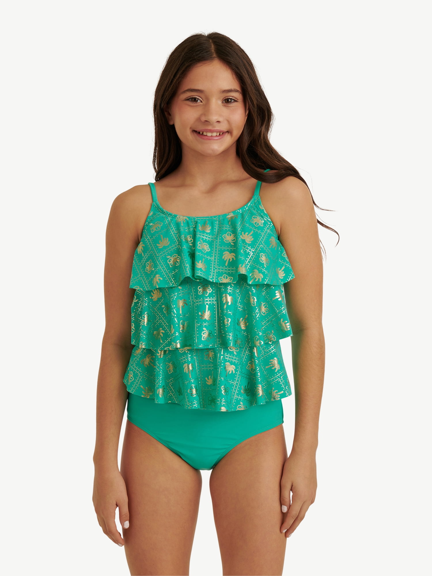 Justice Girls 2 piece Ruffle Tankini Swimsuit, sizes XS-XL