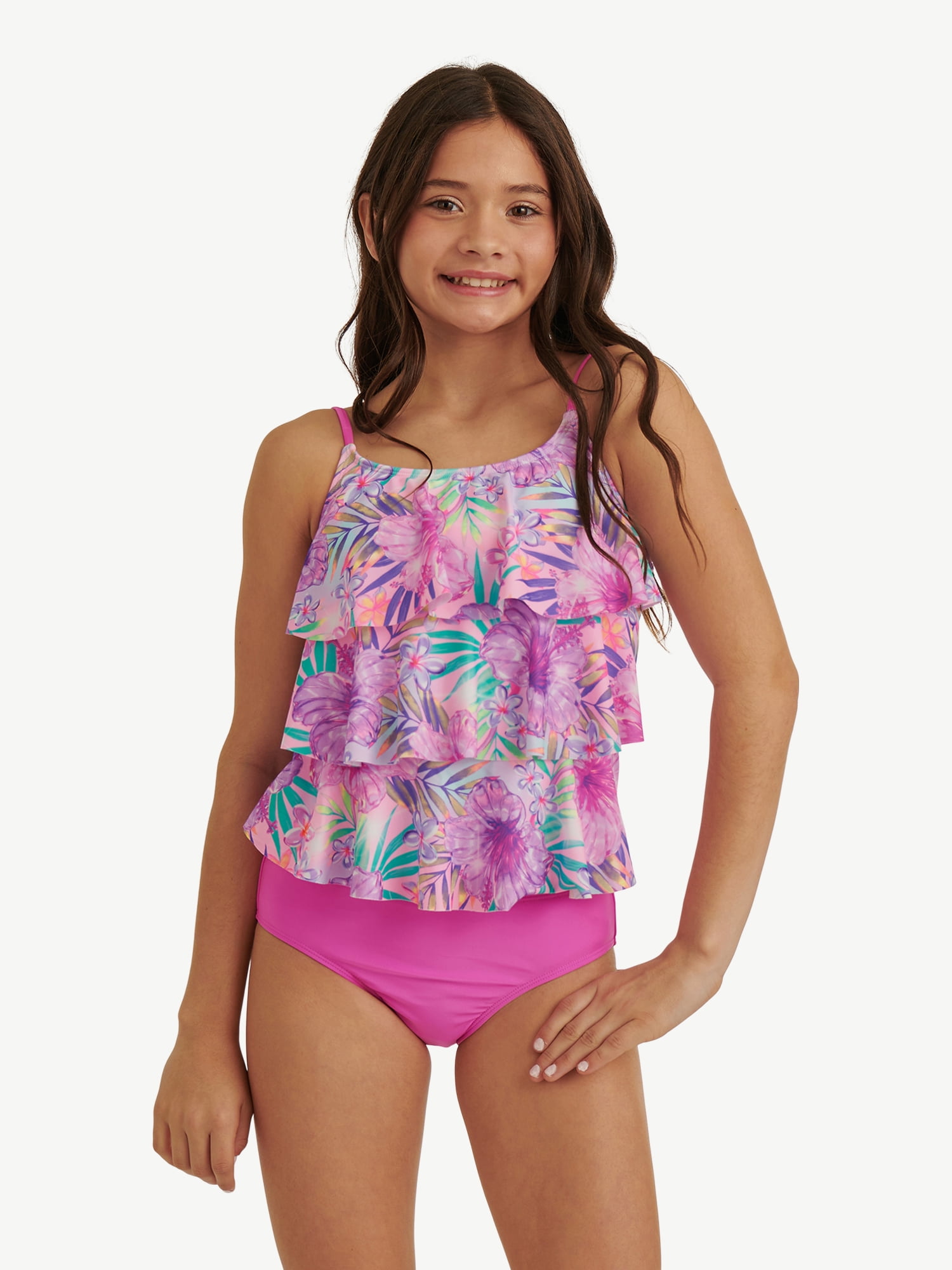 Justice Girls 2 piece Ruffle Tankini Swimsuit, sizes XS-XL
