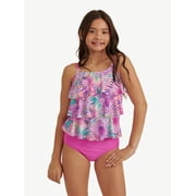 Girls 2 piece Ruffle Tankini Swimsuit, sizes XS-XL