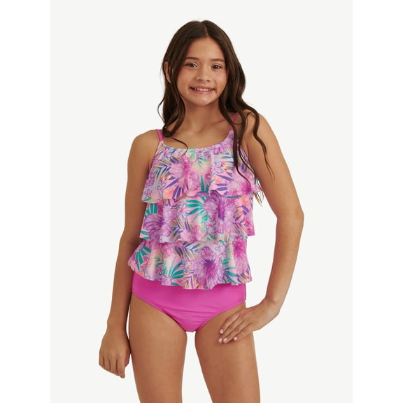 Justice Girls 2 piece Ruffle Tankini Swimsuit, sizes XS-XL