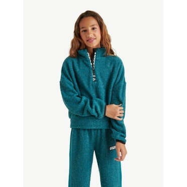 Justice Girls Active Jsport Curly Sherpa Mock Neck Top, Sizes XS-XLP