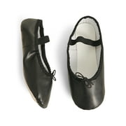 Justice Girls Ballet Shoes for Dance Class, Leather Sole with Adjustable Strap, Sizes 1-13