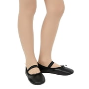 Justice Girls Ballet Shoes for Dance Class, Leather Sole with Adjustable Strap, Sizes 1-13