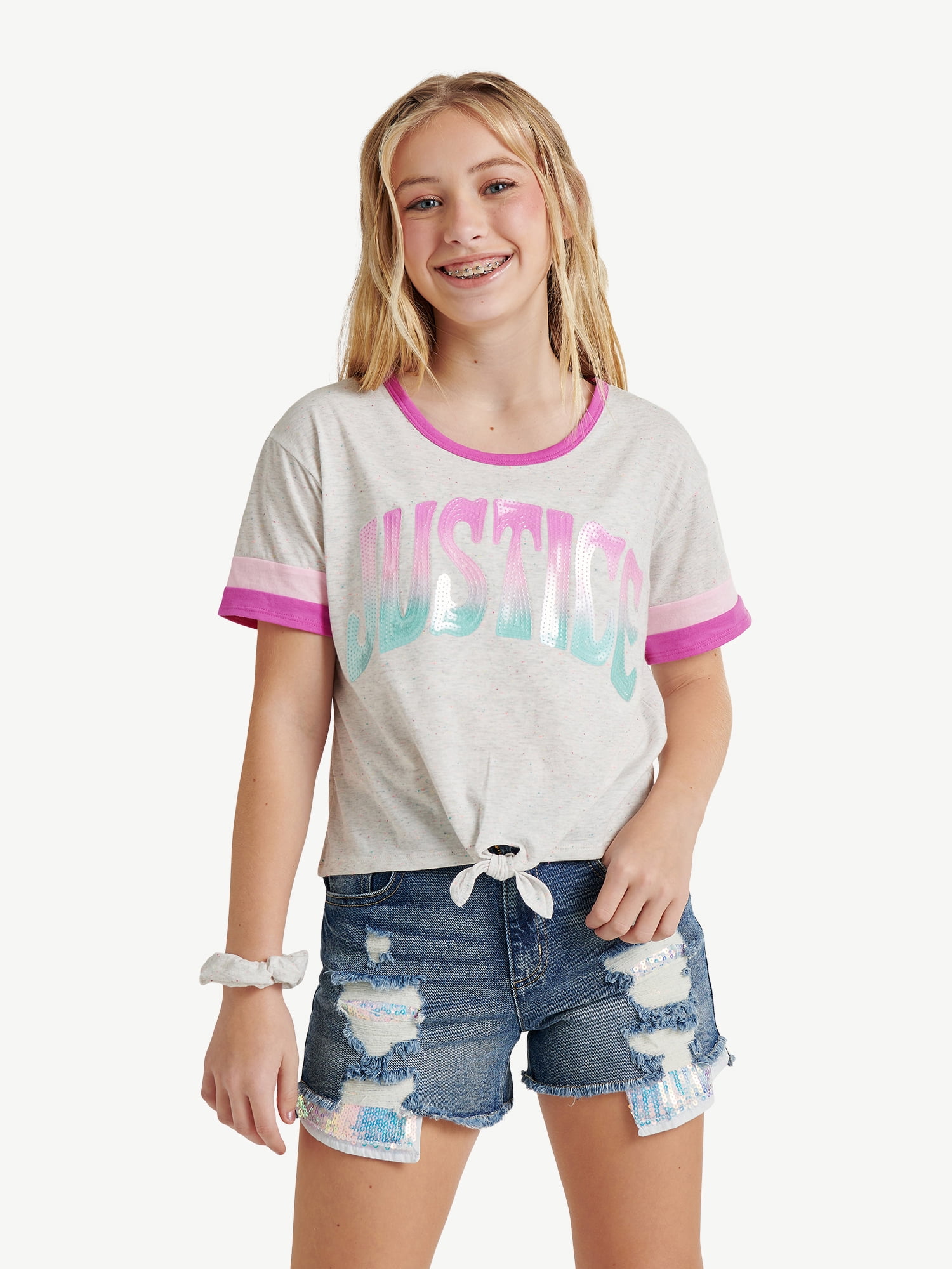 Justice Girls Baseball Graphic T-Shirt, Sizes XS-XL & Plus - Walmart.com