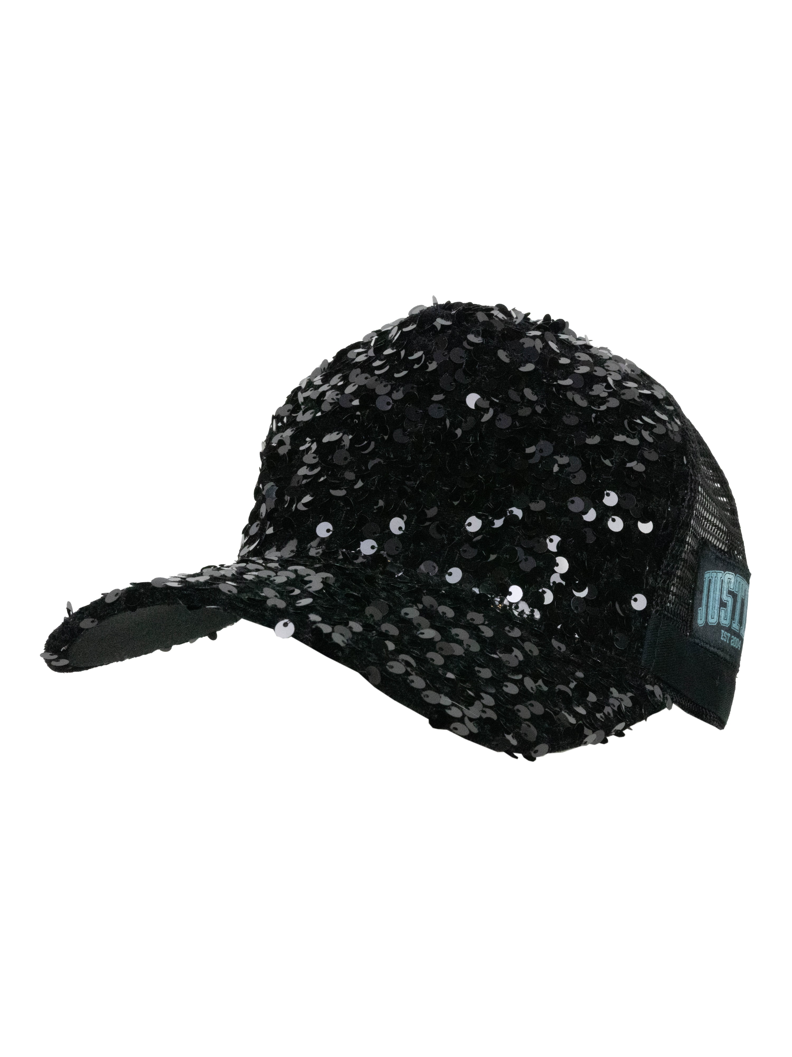Justice Girl's Velvet Sequins Baseball Hat, Black