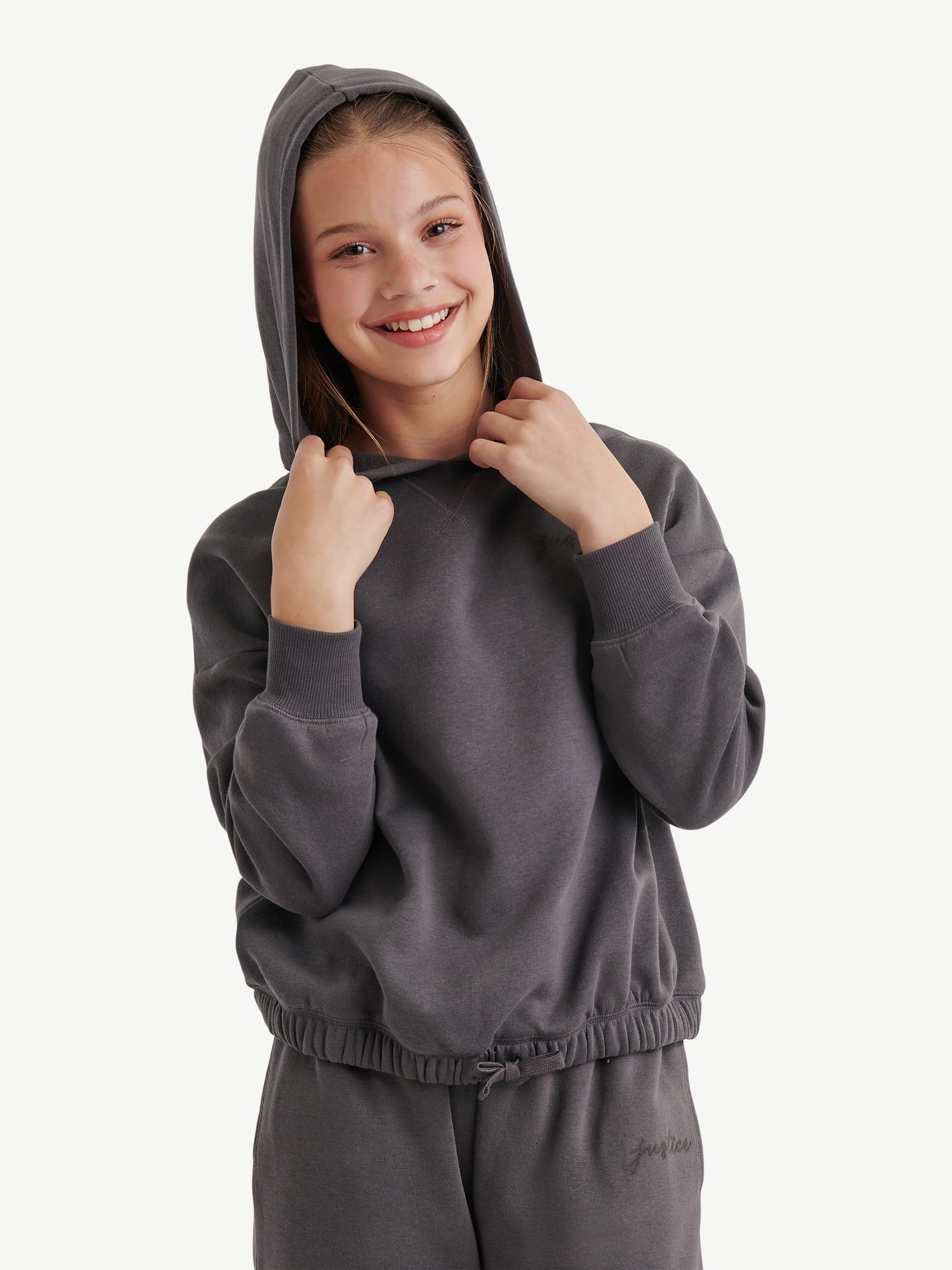 Justice Girls Basic Long Sleeve Fleece Hoodie, Sizes XSXLP
