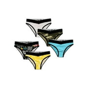 Justice Girls Bikini Underwear, 5-Pack, Sizes 6-16