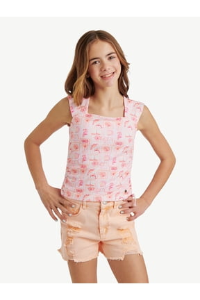 Girls Cap Sleeve Cinch Tee, Sizes XS - XL