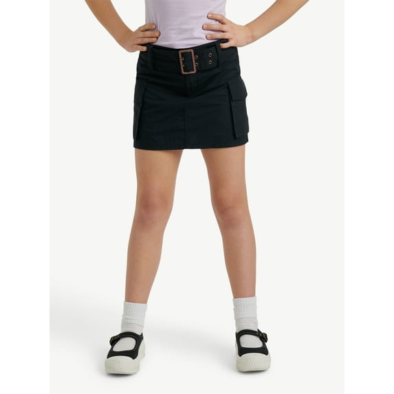 Justice Girls Cargo Skirt with Belt, Sizes 6-18, Slim & Plus