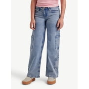 Justice Girls Cargo Wide Leg Jeans, Sizes 6-18, Slim & Plus