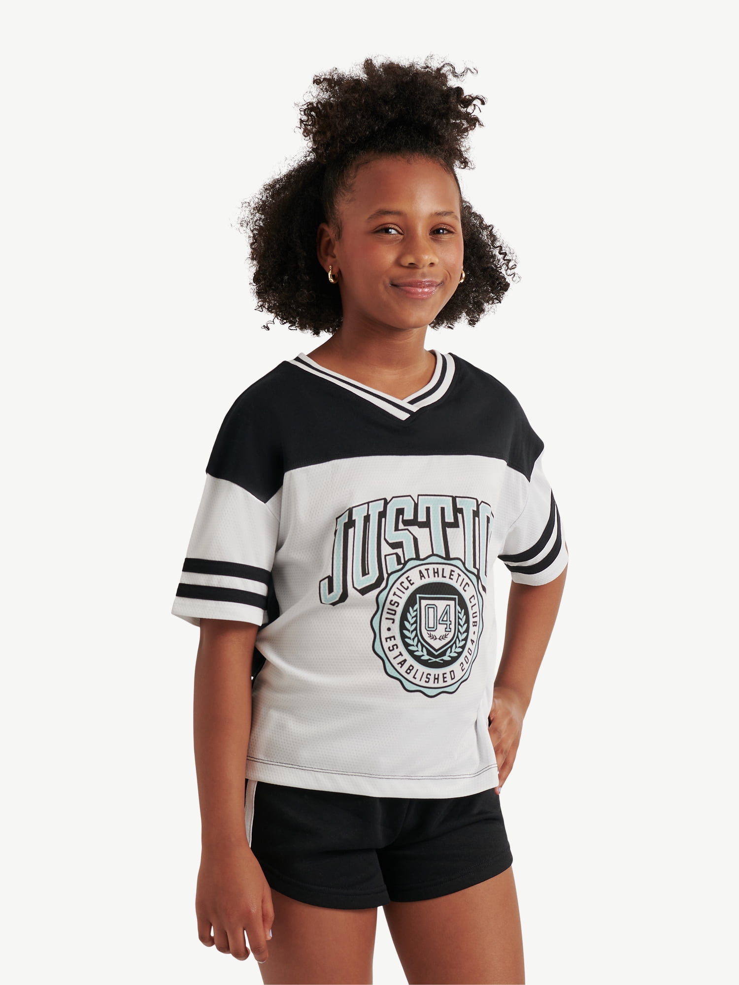 Justice Girls Colorblock Jersey Tee, Sizes XS - XLP