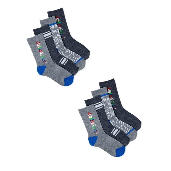 Justice Girls Crew Sport Socks, 8-Pack, Sizes M-L