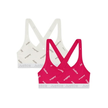 Justice Girls Cross Back Bra, 2Pk, Sizes 28-38