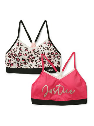 NWT Justice Girls Seamless sports Bras - 1 solid fushia/1 multi lime red  sz.34