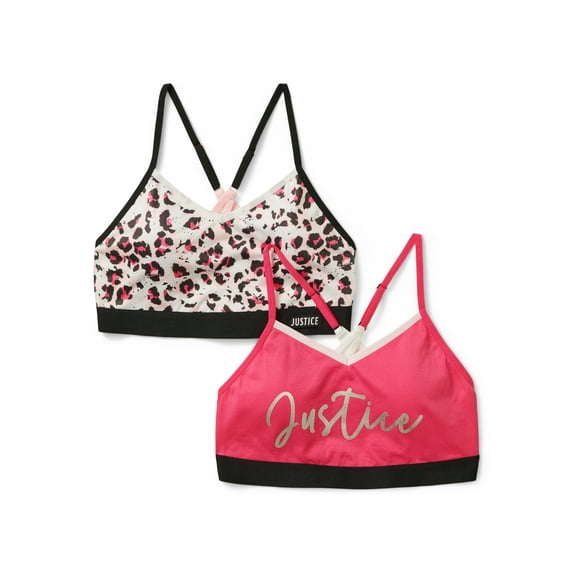 Justice Girls Cross Back Bra, 2Pk, Sz 28-38