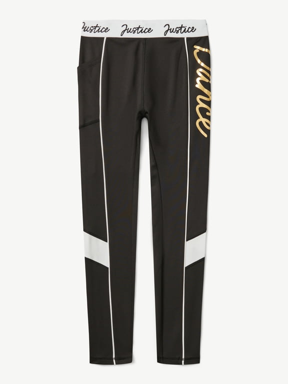 Girls' High Waisted Leggings for Dance and Gymnastics, Sizes XS-XL