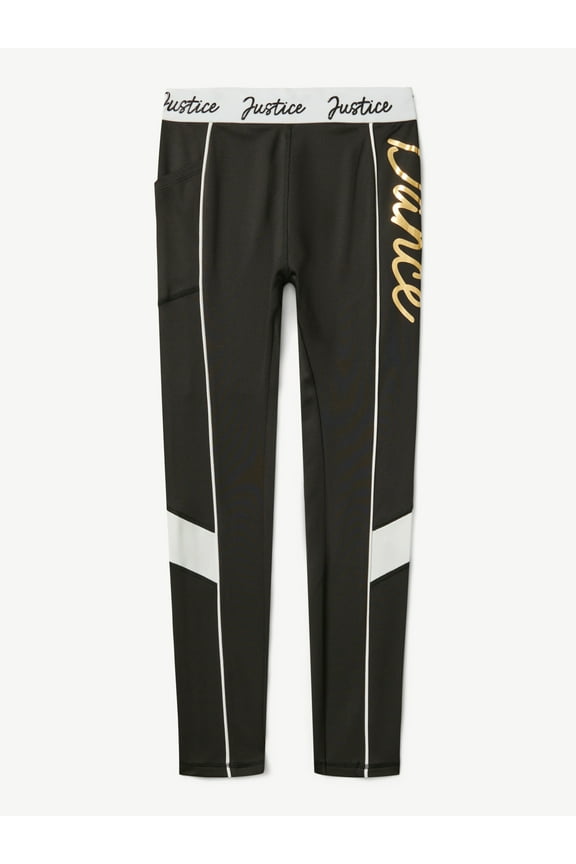 Girls' High Waisted Leggings for Dance and Gymnastics, Sizes XS-XL