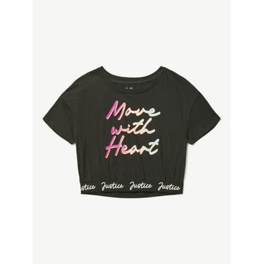 Justice Girls Dance and Gymnastics Crop Graphic Tee, Sizes XS-XL