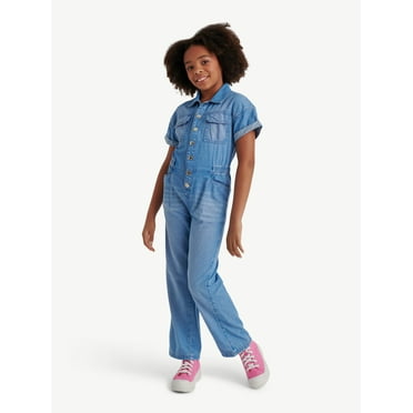 Justice Girls Denim Utility Jumpsuit, Sizes XS-XLP