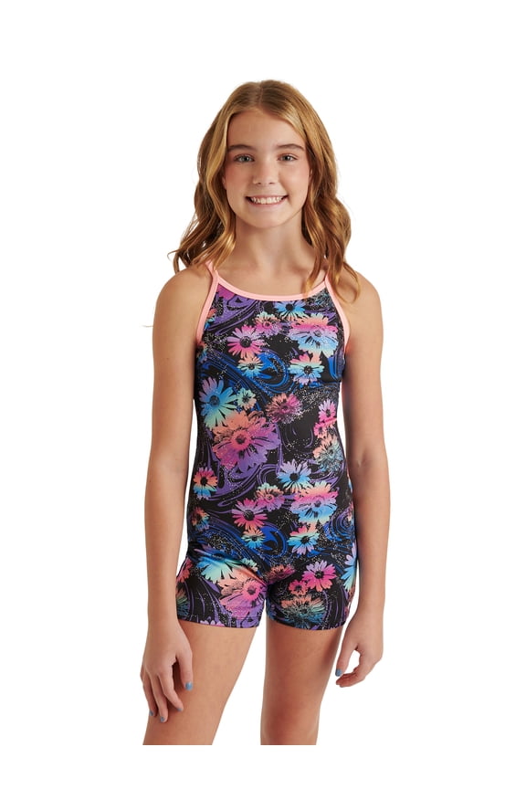 Girls' Digital Floral Print Leotard, Sizes XS-XL