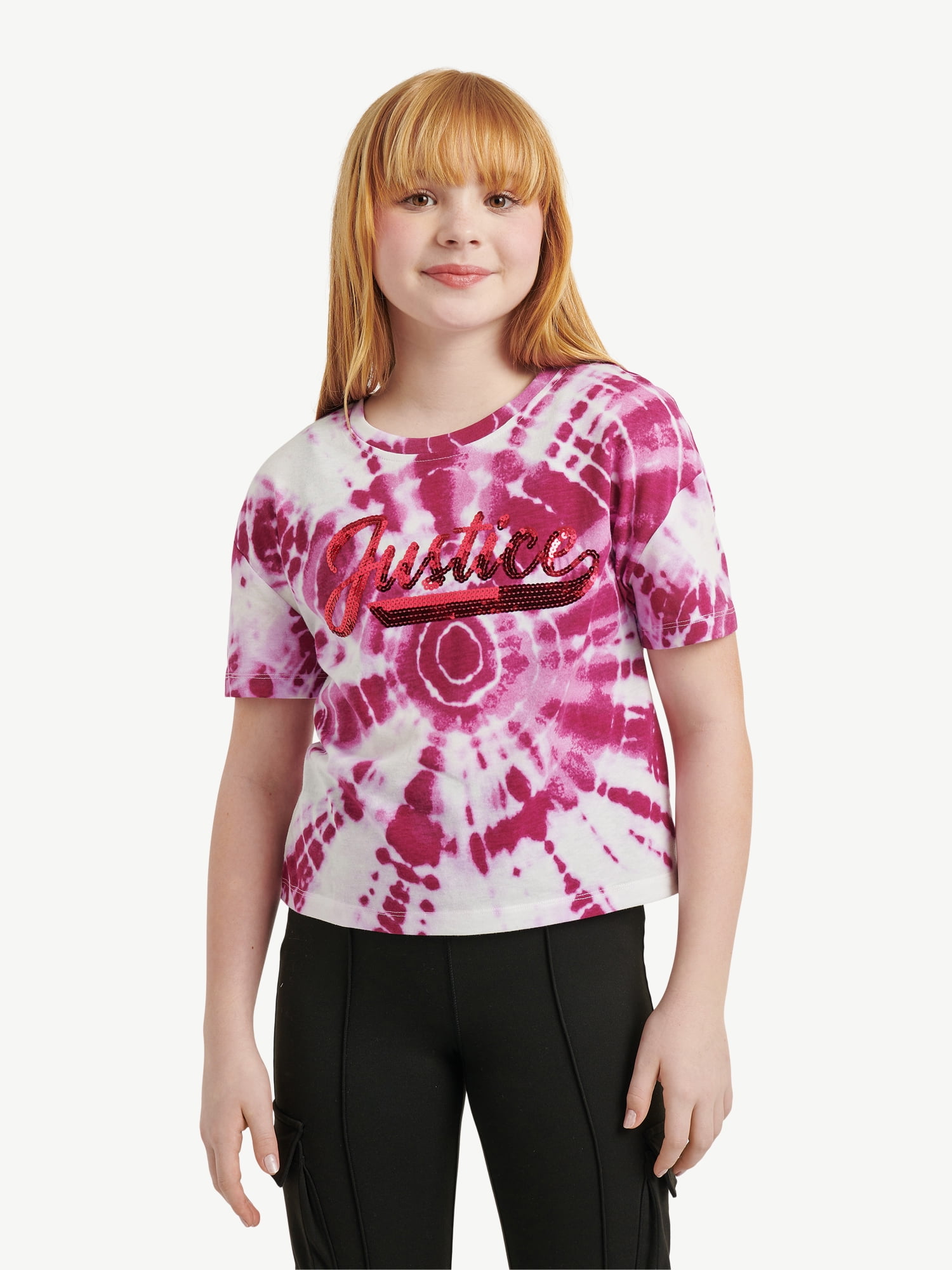 Justice Girls Dye Effect T Shirt Sizes Xs xlp Girl s Size Medium 10 Purple