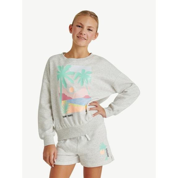 Justice Girls Fleece Crew Neck, Sizes XS - XLP