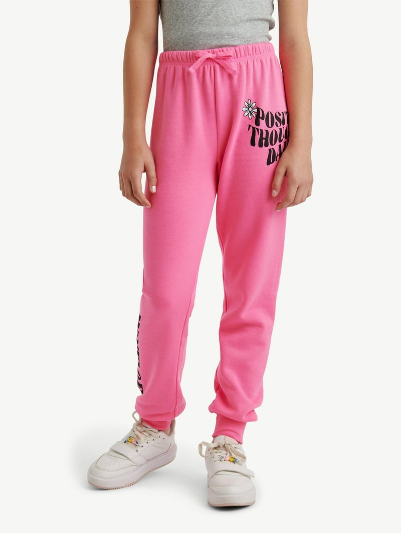 Justice Girls Fleece Jogger Pants, XS-XLP, Cozy Stretchy Vibrant