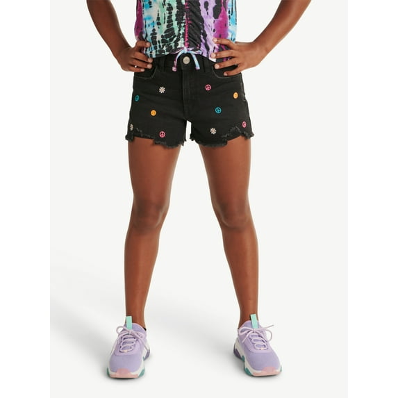 Justice Girls Embroidered Mini Mom Shorts, Sizes 6-18