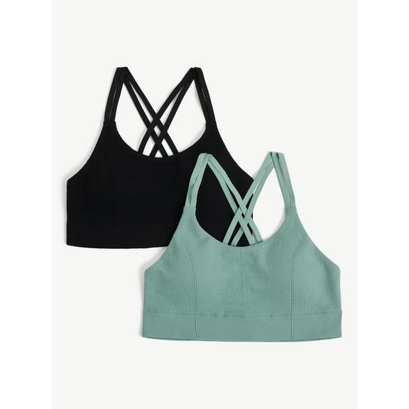 Justice Girls Engineered Seamless Rib Bra, 2-Pack, Sizes 28-38