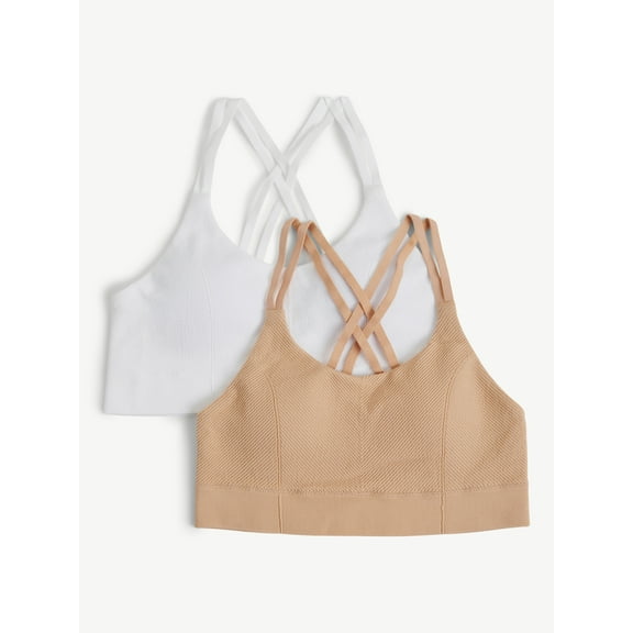 Justice Girls Engineered Seamless Rib Bra, 2-Pack, Sizes 28-38