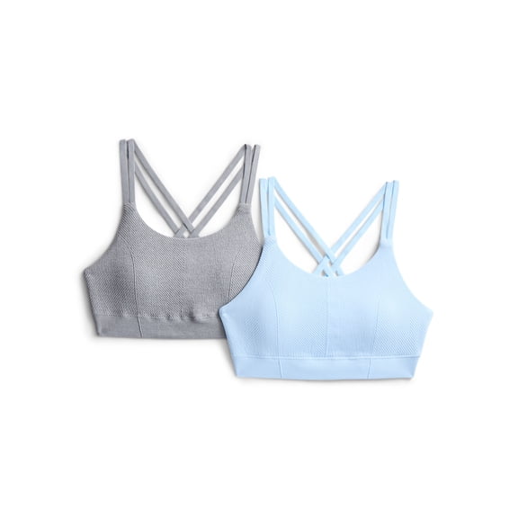 Justice Girls Engineered Seamless Rib Bra, 2-Pack, Sizes 28-38