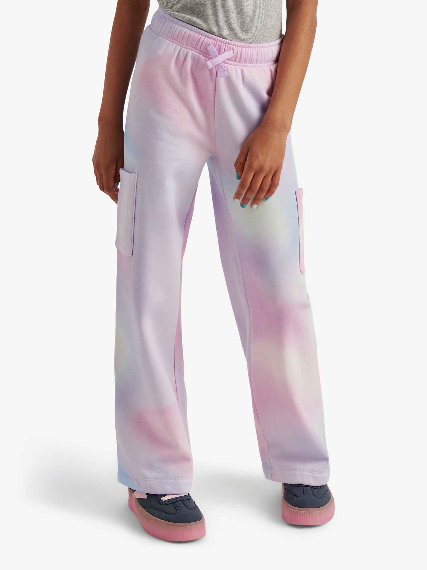 Justice Girls Fleece Cargo Wide Leg Pants, Sizes XS - XLP
