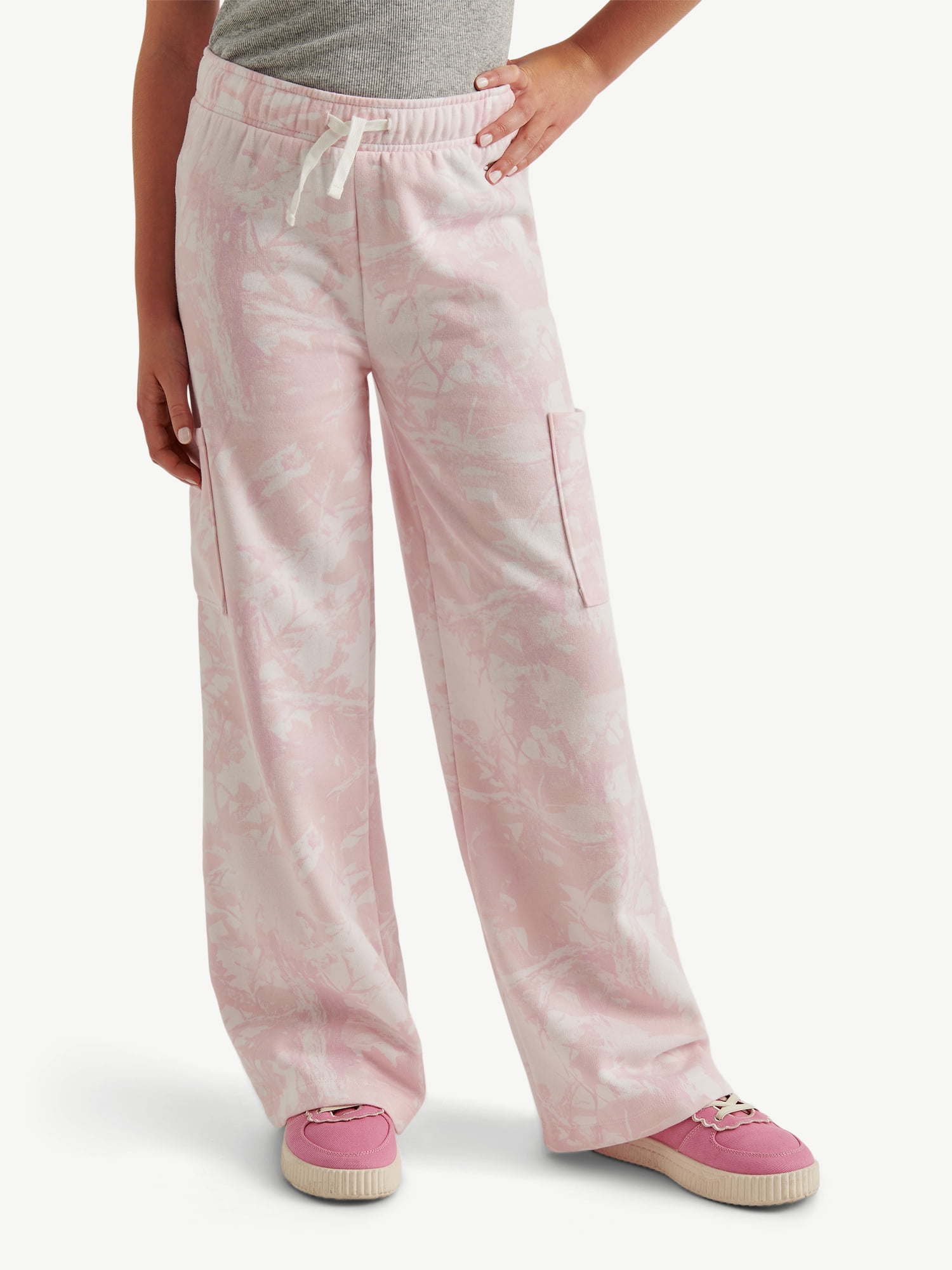 Justice Girls Fleece Cargo Wide Leg Pants, Sizes XS - XLP