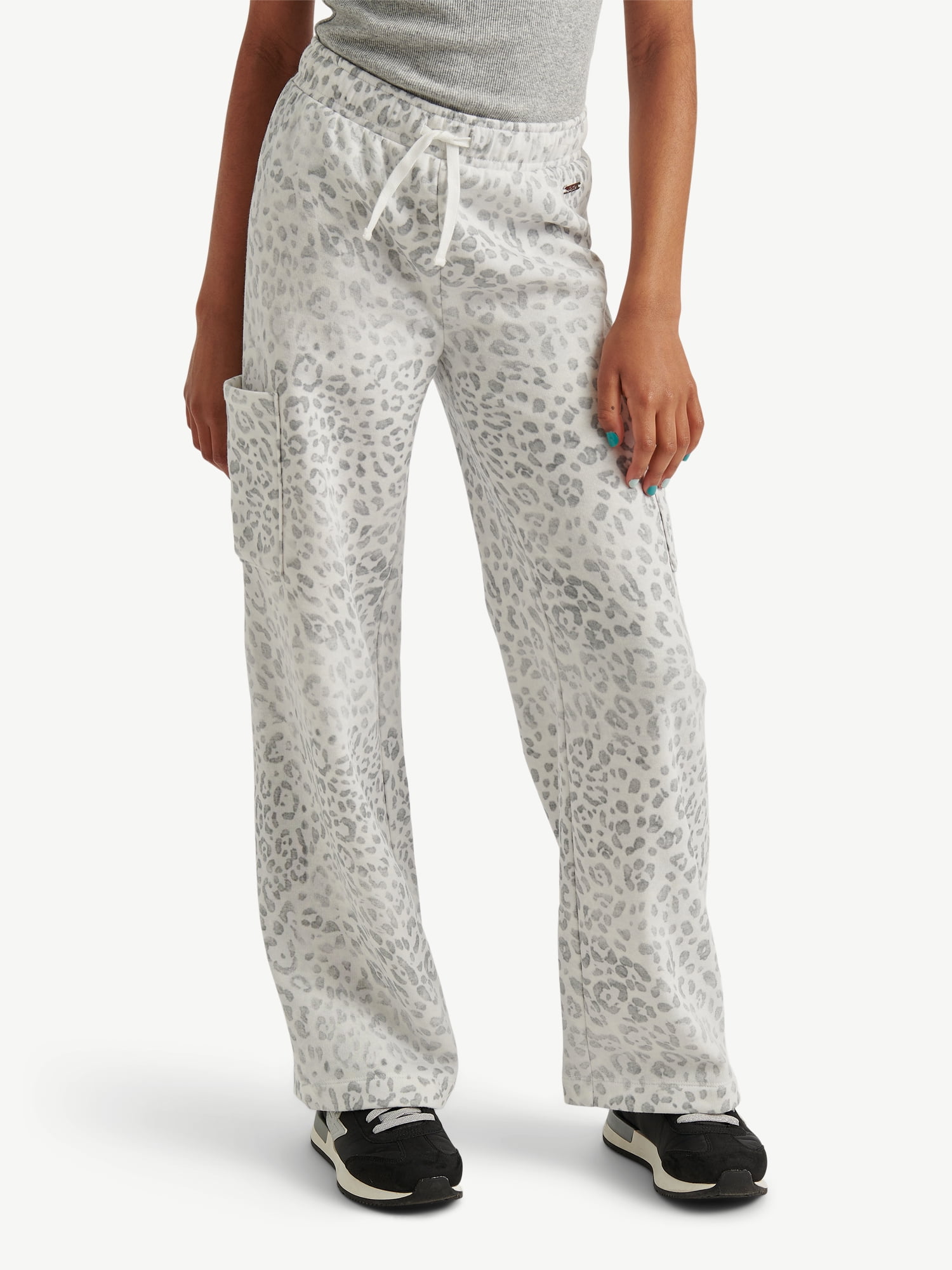 Justice Girls Fleece Cargo Wide Leg Pants, Sizes XS - XLP