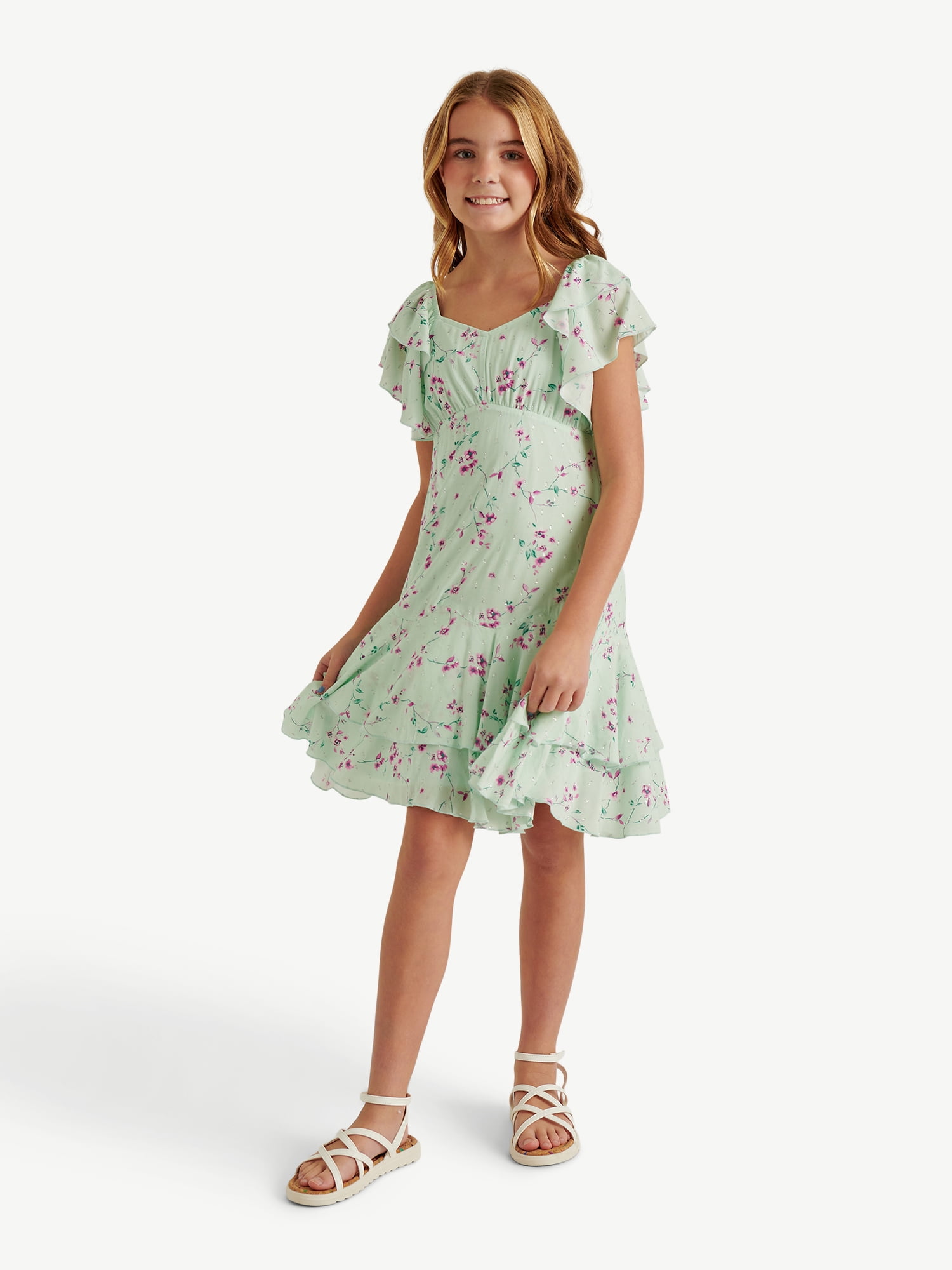 Justice Girls Flutter Sleeve Dress, Sizes XS - XLP