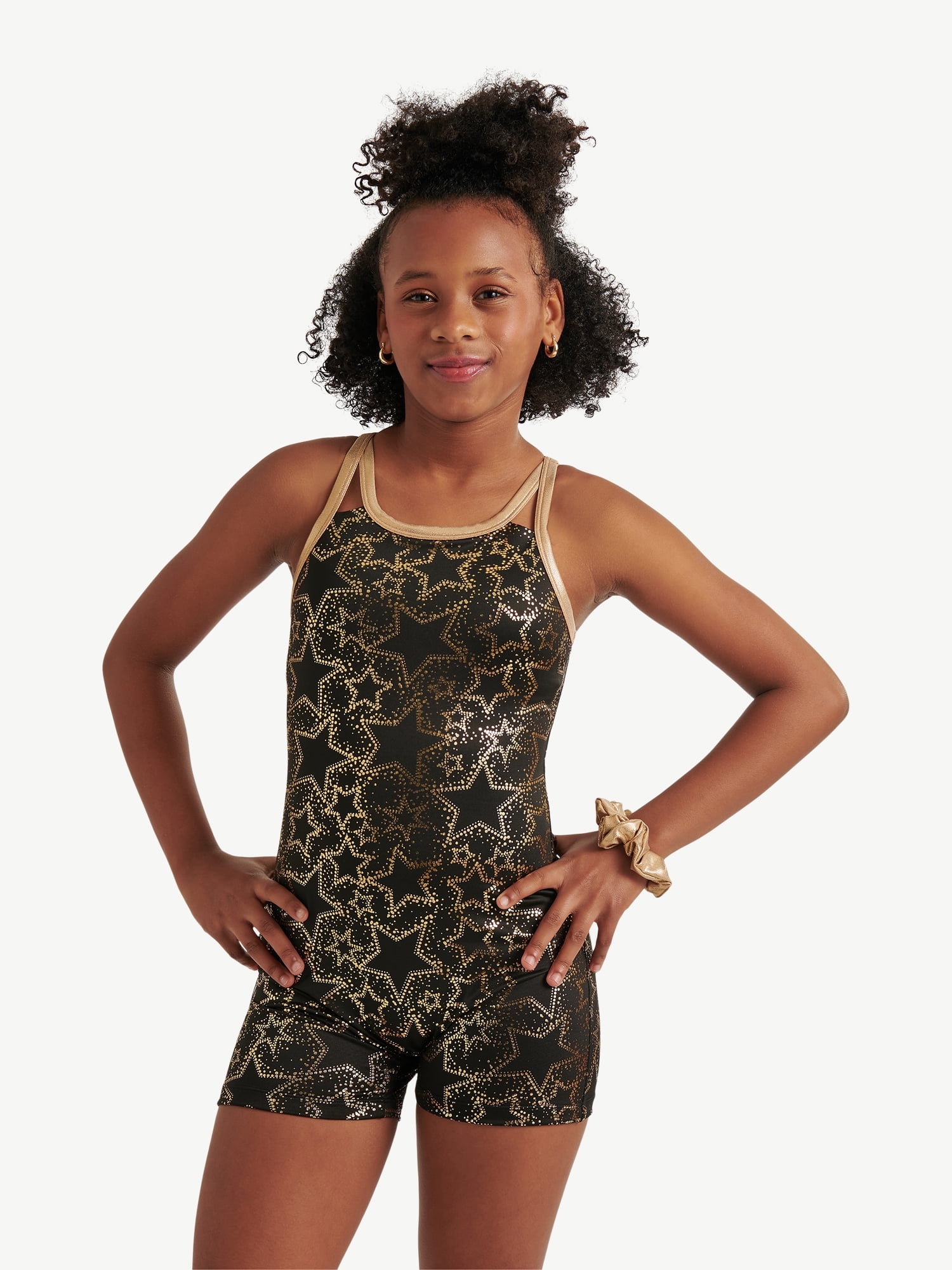 Justice Girls' Foil Stars Print Biketard, Sizes XS-XL