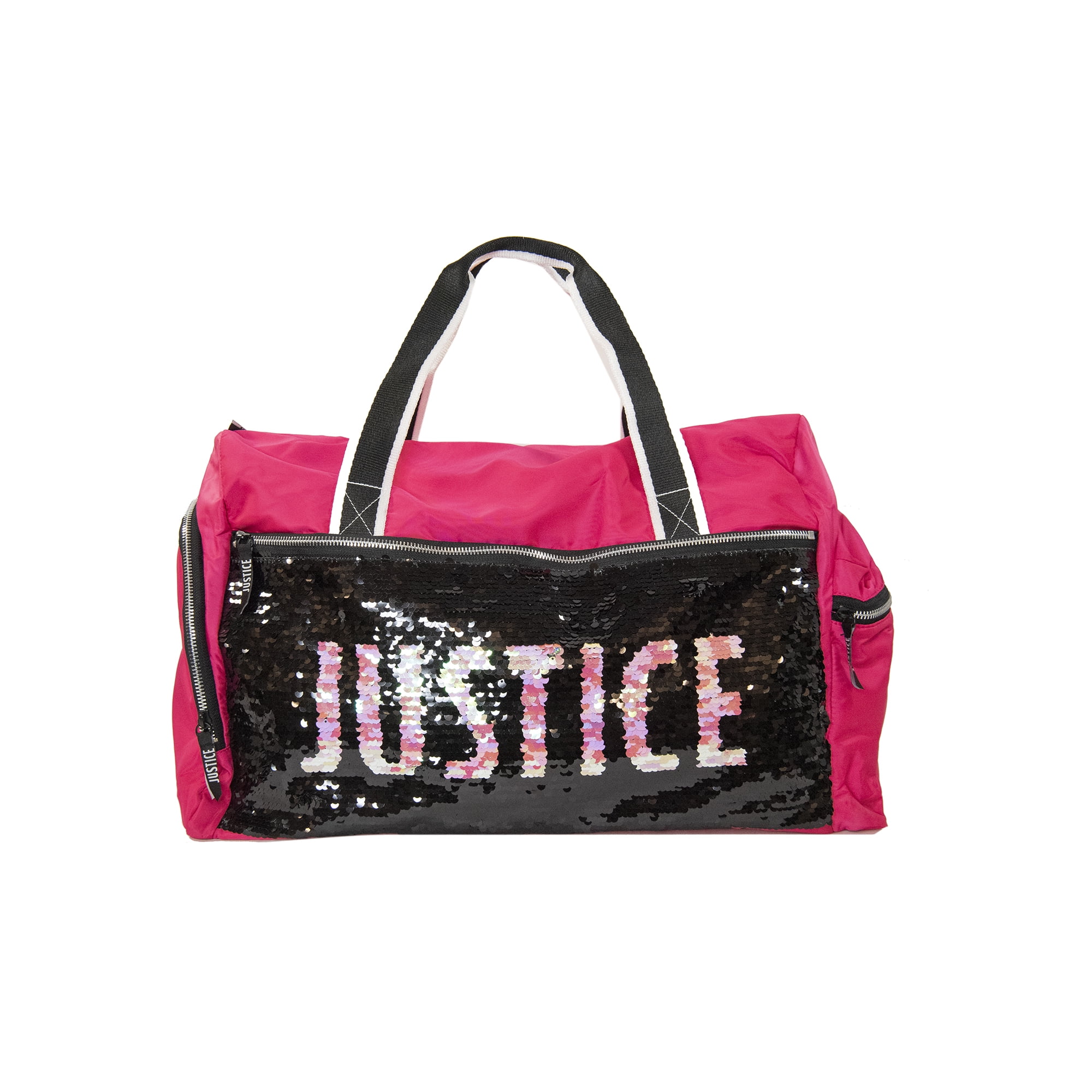Justice Girls Fuchsia Duffle Bag with Sequin Logo Pink Walmart