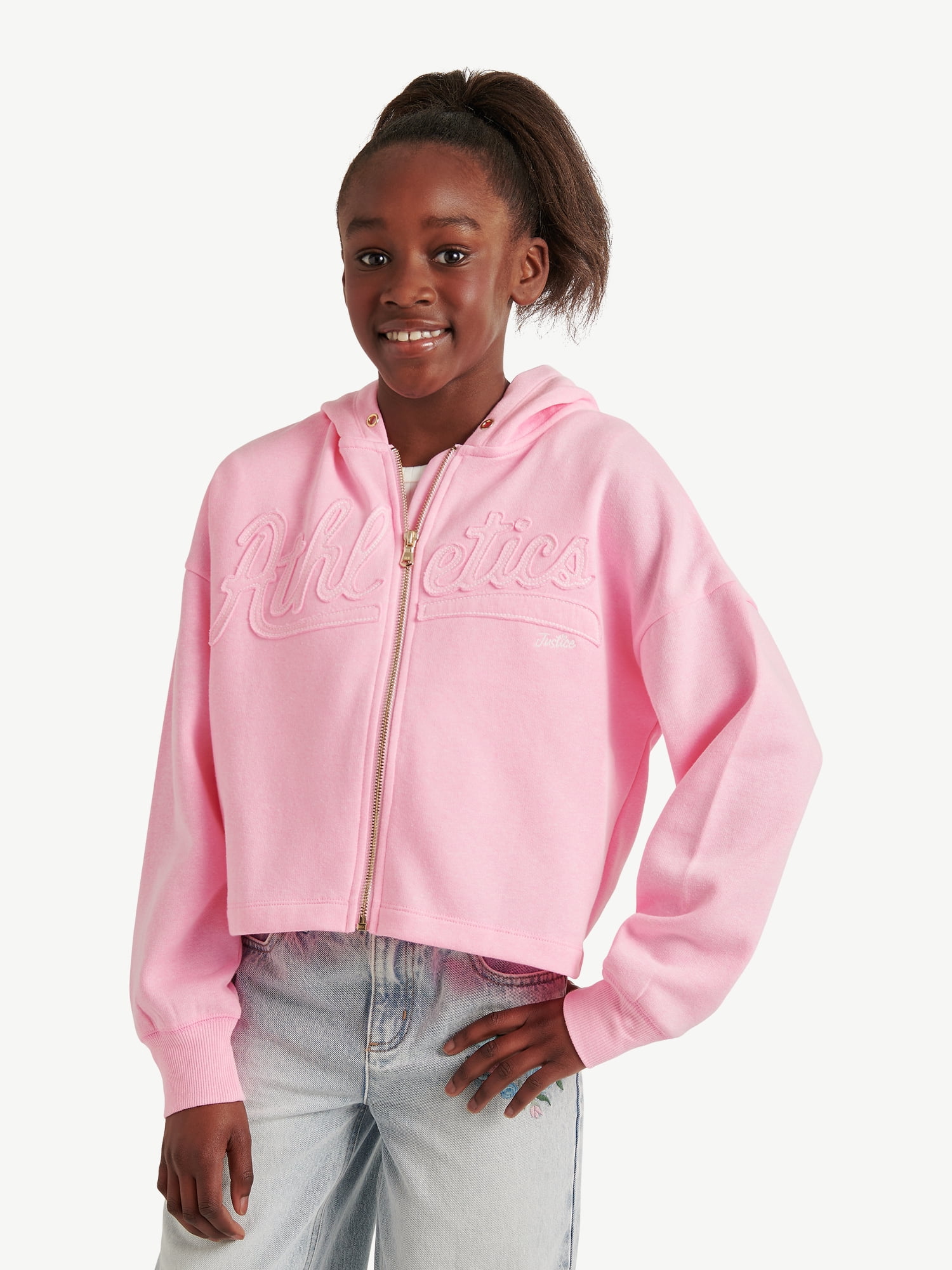 Justice Girls Full Zip Fleece Hoodie, Sizes XS - XLP
