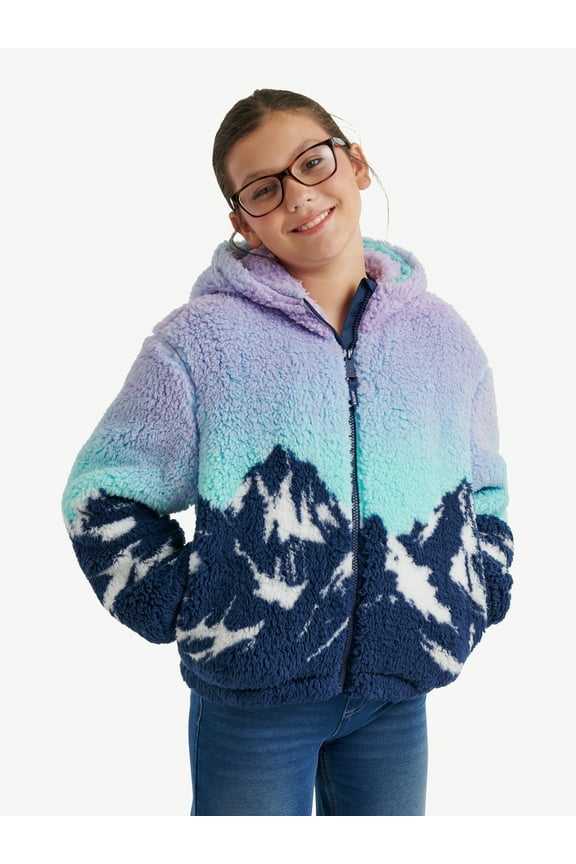 Girls Full Zip Plush Jacket, Sizes XS-XL