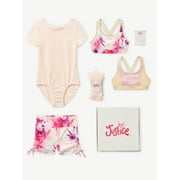 Justice Girls Gift Box - 4 Piece Dance Set Including Reversible Sport Bra, Dance Short, Leotard, and Leg Warmer, Sizes XS-XL